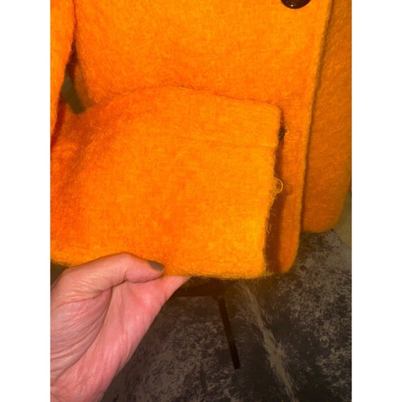 Vintage Boiled Wool Yellow Marigold Gallant Blazer Designer Coat Old Money City - Picture 12 of 12